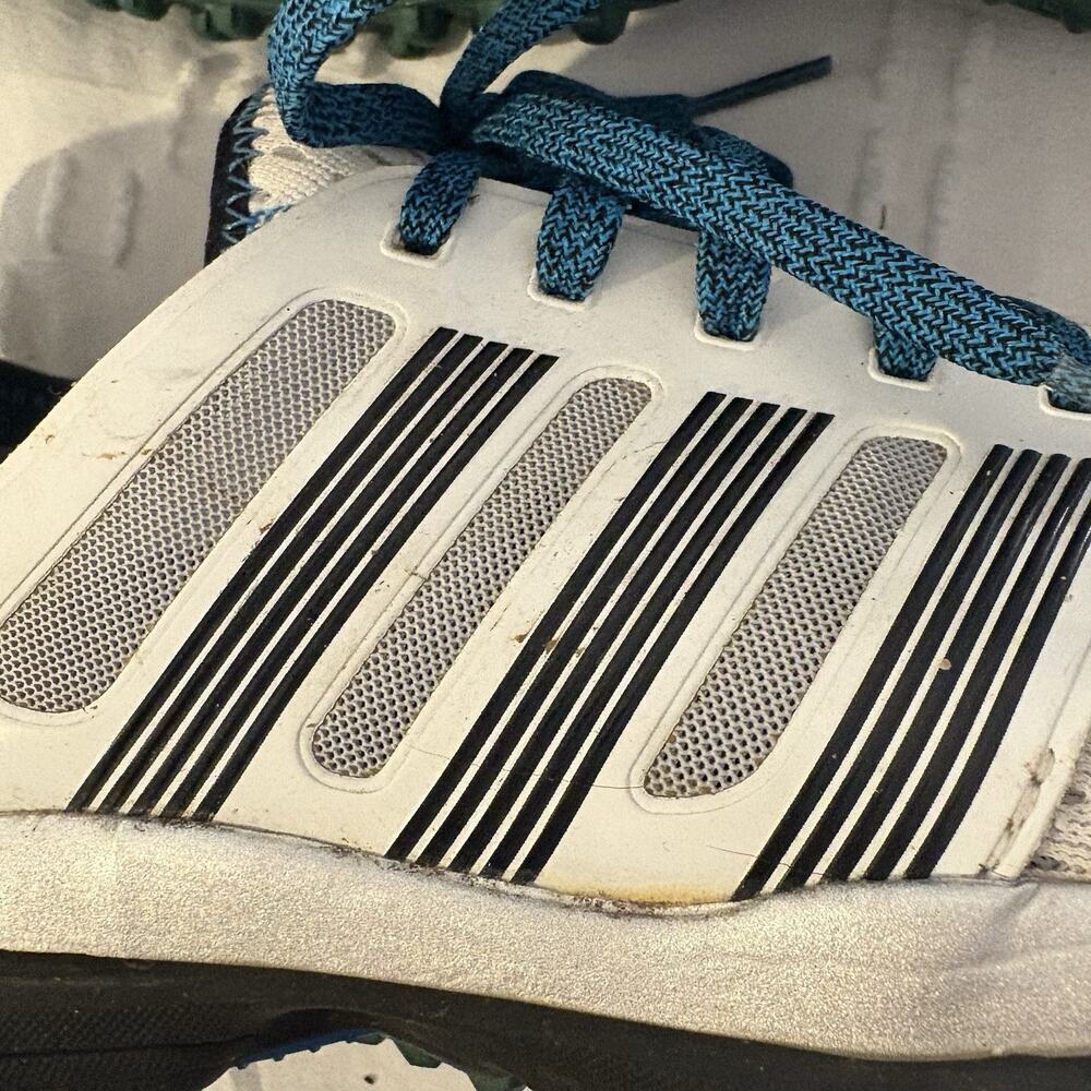 Adidas Spikeless Mesh Golf Shoes White Teal Laces Lightweight Men’s Size 9 - Picture 8 of 10